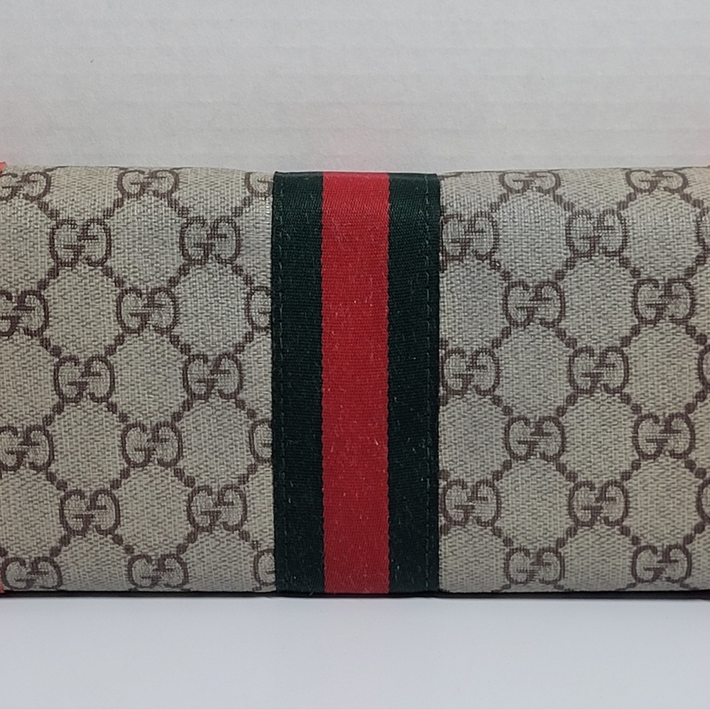Gucci Ophidia GG Continental Wallet Supreme Canvas Brown/Red Trim W/Blemishes Se - Picture 6 of 16